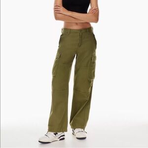 TNA Aritzia The New Suply Cargo Pants in olive green
